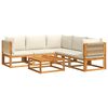 vidaXL Ensemble de canapés de jardin 6 pièces avec coussins en bois d'acacia et corde