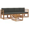 vidaXL Ensemble de canap&eacute;s d'ext&eacute;rieur 5 pcs Naturel et Anthracite