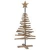 vidaXL Sapin de No&euml;l avec support Marron 120 cm Bois de teck solide