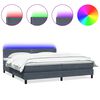vidaXL Sommier &agrave; lattes de lit et matelas et LED gris fonc&eacute; 200x210cm velours
