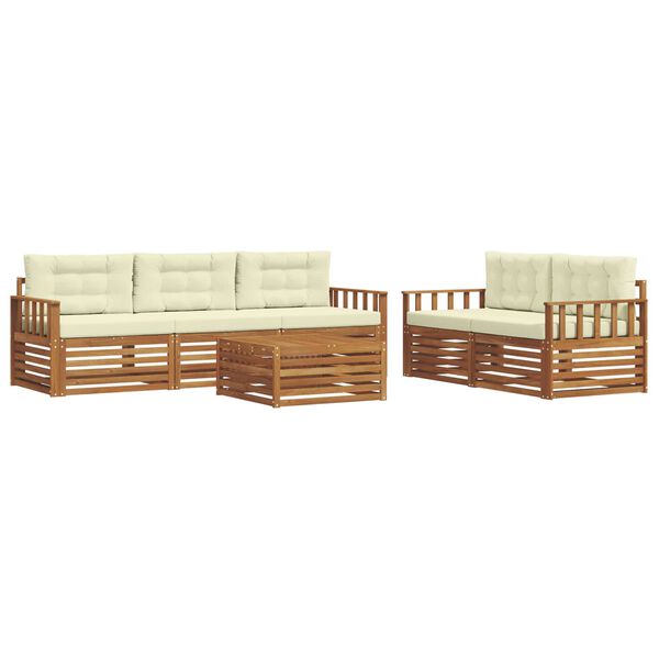 vidaXL Ensemble de canap&eacute;s d'ext&eacute;rieur 6 pcs Naturel et Cr&egrave;me