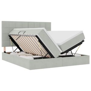 vidaXL Lit de Rangement avec stockage Gris clair 180 x 200 cm Velours