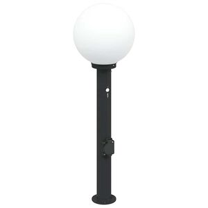 vidaXL Borne lumineuse avec capteur et prise 80 cm Noir IP44