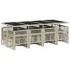 vidaXL Ensemble &agrave; manger de jardin et coussins 13 pcs gris clair rotin