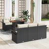 vidaXL Ensemble de canap&eacute; de jardin 6 pcs Noir et Cr&egrave;me polyrotin