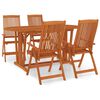 vidaXL Ensemble &agrave; manger de jardin 5 pcs Bois d'eucalyptus massif