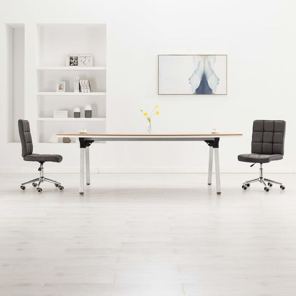 vidaXL Chaises &agrave; manger lot de 2 gris fonc&eacute; tissu