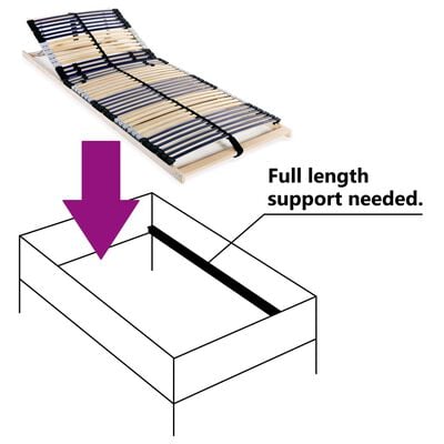 vidaXL Sommier à lattes sans matelas avec 42 lattes 7 zones 80x200 cm