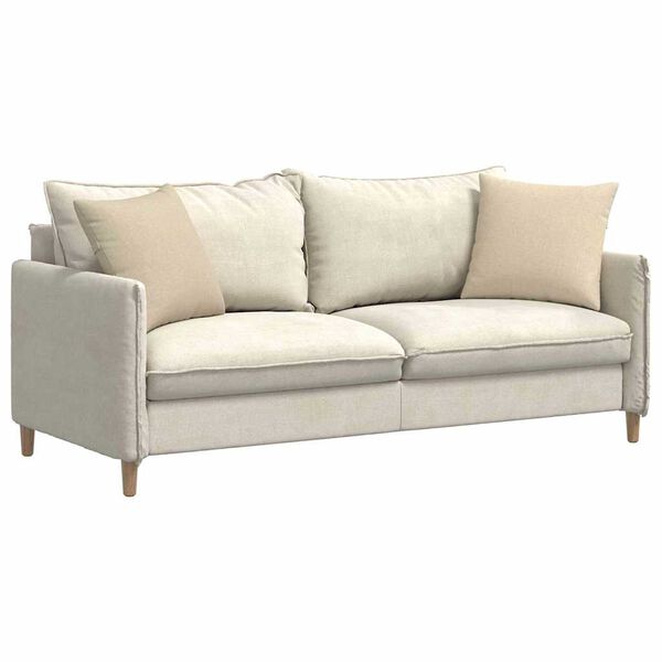 vidaXL Coussins de canap&eacute; 2 pcs Cr&egrave;me 45 x 45 cm tissu