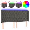 vidaXL T&ecirc;te de lit &agrave; LED Gris fonc&eacute; 183x16x118/128 cm Velours