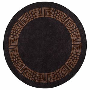 vidaXL Tapis lavable &phi;120 cm noir et dor&eacute;