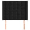 vidaXL T&ecirc;te de lit avec oreilles Noir 83x16x118/128 cm Velours