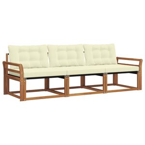 vidaXL Ensemble de canap&eacute;s d'ext&eacute;rieur 3 pc Naturel et Cr&egrave;me