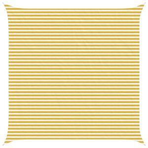 vidaXL Voile d'ombre Jaune et blanc 5 x 5 m HDPE