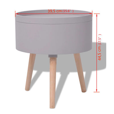 vidaXL Table auxiliaire avec plateau rond 39,5 x 44,5 cm Gris