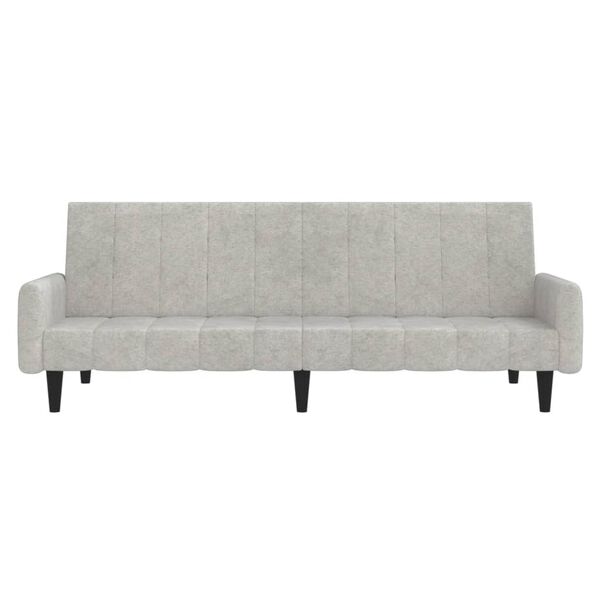 vidaXL Canap&eacute;-lit &agrave; 2 places Gris clair Tissu microfibre