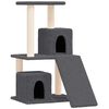 vidaXL Arbre &agrave; chat avec griffoirs en sisal Gris fonc&eacute; 82 cm