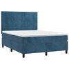 vidaXL Sommier &agrave; lattes de lit et matelas Bleu fonc&eacute; 140x190cm Velours