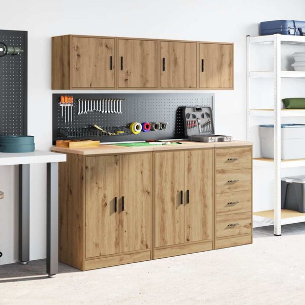 vidaXL Armoires murales garage 2 pcs ch&ecirc;ne artisanal bois d'ing&eacute;nierie