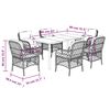 vidaXL Ensemble &agrave; manger de jardin et coussins 7 pcs beige poly rotin