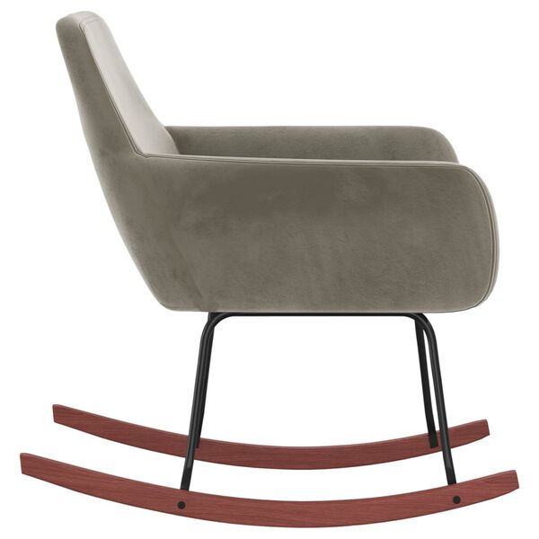 vidaXL Chaise &agrave; bascule Gris clair Velours