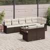 vidaXL Ensemble de canapé de jardin 9 pcs Marron Poly rotin