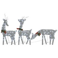 vidaXL Famille de rennes de Noël 270x7x90cm Argenté Blanc froid Maille