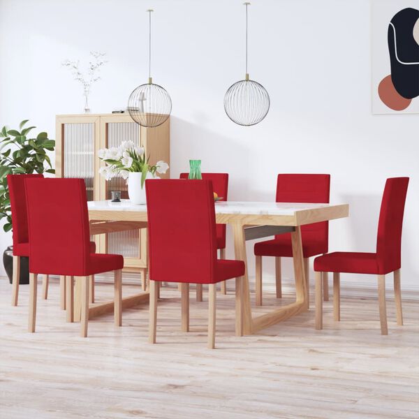 vidaXL Chaises &agrave; manger lot de 6 rouge bordeaux tissu