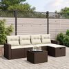 vidaXL Salon de jardin avec coussins 6 pcs marron r&eacute;sine tress&eacute;e