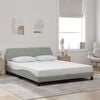 vidaXL Cadre de lit Dover gris clair 160x200 cm velours