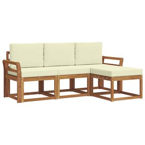 vidaXL Ensemble de canap&eacute;s d'ext&eacute;rieur 4 pc Naturel et Cr&egrave;me
