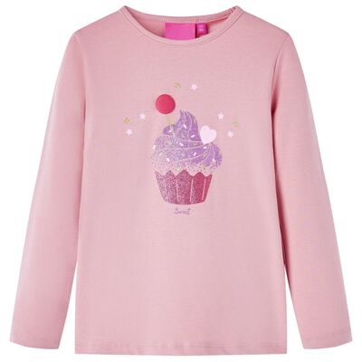 T-shirt enfants à manches longues rose clair 140