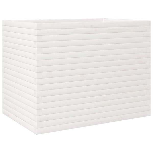 vidaXL Jardinière blanc 90x60x68,5 cm bois de pin massif