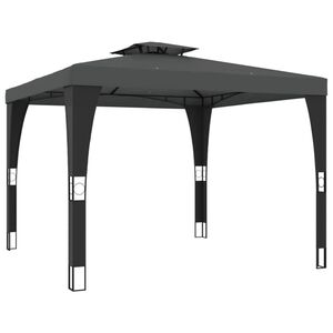 vidaXL Tonnelle &agrave; double toit anthracite 2,98x2,98 m acier