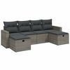 vidaXL Salon de jardin 6 pcs avec coussins gris r&eacute;sine tress&eacute;e