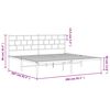 vidaXL Cadre de lit m&eacute;tal sans matelas et t&ecirc;te de lit blanc 200x200 cm