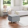 vidaXL Pouf de rangement avec coussin Gris clair 60 x 60 x 45 cm tissu