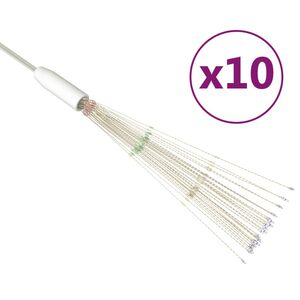 vidaXL Feux d'artifice No&euml;l ext&eacute;rieur 10 pcs Multicolore 20cm 1400 LED