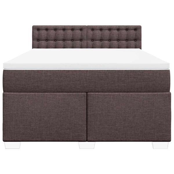 vidaXL Sommier &agrave; lattes de lit avec matelas Marron fonc&eacute; 140x190 cm
