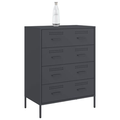 vidaXL Buffet anthracite 68x39x89 cm acier