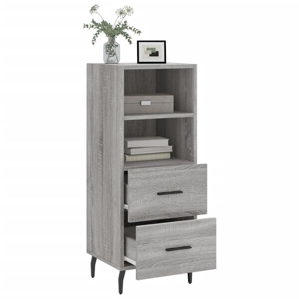 vidaXL Buffet Sonoma gris 34,5x34x90 cm Bois d'ing&eacute;nierie