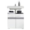 Trendteam Meuble sous vasque Set-One blanc et argent&eacute; fum&eacute;
