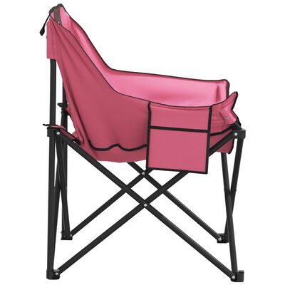 vidaXL Chaise de camping avec poche pliable lot de 2 rose