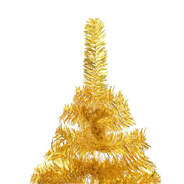 vidaXL Arbre de No&euml;l artificiel pr&eacute;-&eacute;clair&eacute; et boules dor&eacute; 150 cm PET