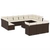 vidaXL Salon de jardin avec coussins 14 pcs marron r&eacute;sine tress&eacute;e
