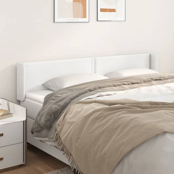 vidaXL T&ecirc;te de lit avec oreilles Blanc 183x16x78/88 cm Similicuir