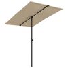 vidaXL Parasol de jardin avec m&acirc;t en aluminium 2x1,5 m Taupe