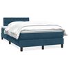 vidaXL Sommier &agrave; lattes de lit et matelas bleu fonc&eacute; 120x210cm velours