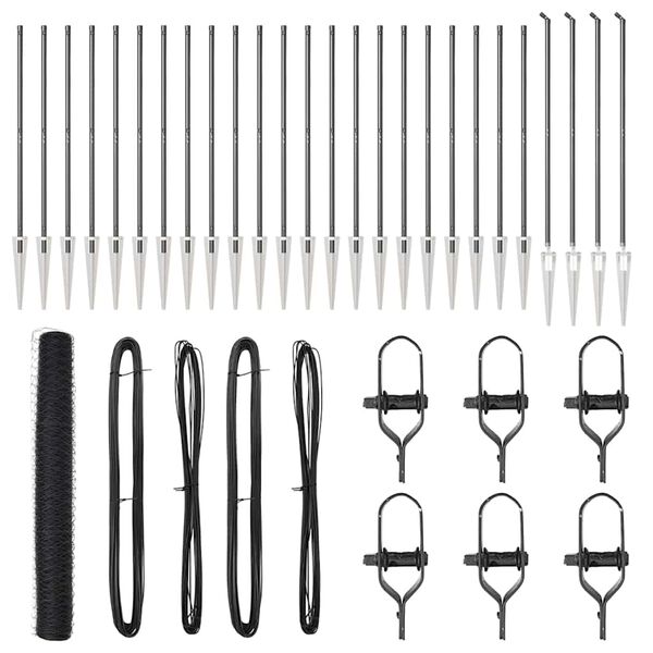 vidaXL Poteau de cl&ocirc;ture. Gris 50 x 1,2 m (maillage de 50 mm)