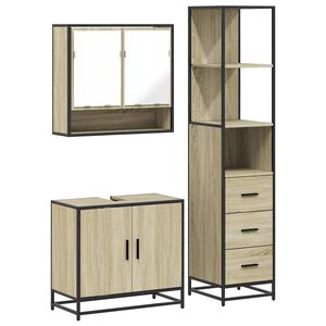 vidaXL Ensemble de meubles de salle de bain 3 pcs ch&ecirc;ne sonoma